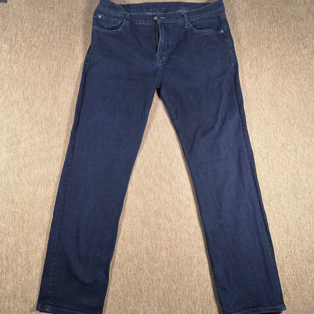 7 For All Mankind Mens Straight Leg Jeans Indigo Blue Dark Wash Denim size 38